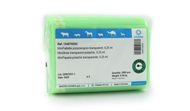 MiniStraw, 0.25 ml, pistachio transparent
